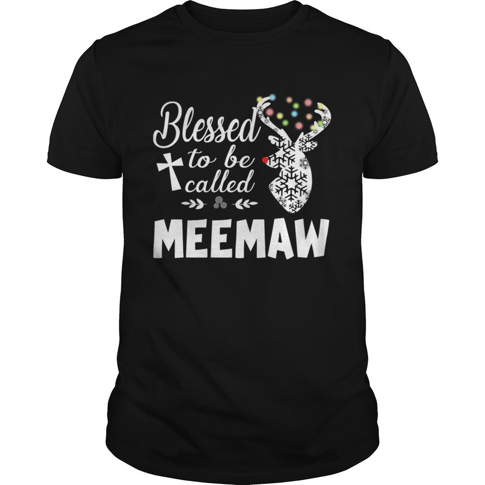 Merry Christmas Blessed To Be Called Meemaw Tshirt